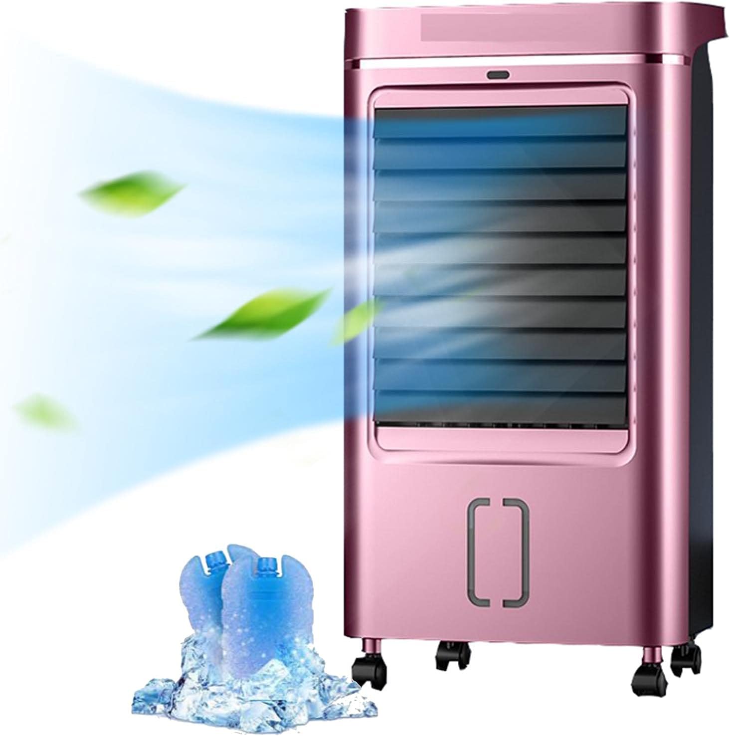 Portable Mobile Air Conditioner Air Cooler Fan for Home with Remote Control & LCD Display - Timer Function,3 Speeds,3 Wind Settings & Oscillation-Pink A