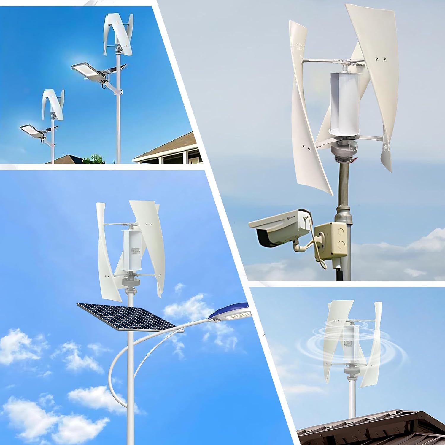 Maglev Vertical Wind Turbine Generator, 100/200/300W Low Noise Helical Blades Windmill Kit with Charge Controller for Boats and Cabins 300W