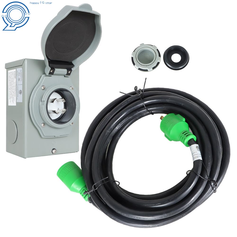 Replacement Parts for Generator Extension Power Cord 25Ft L14-30 30 Amp Power Inlet Box Mod-H9S-18794