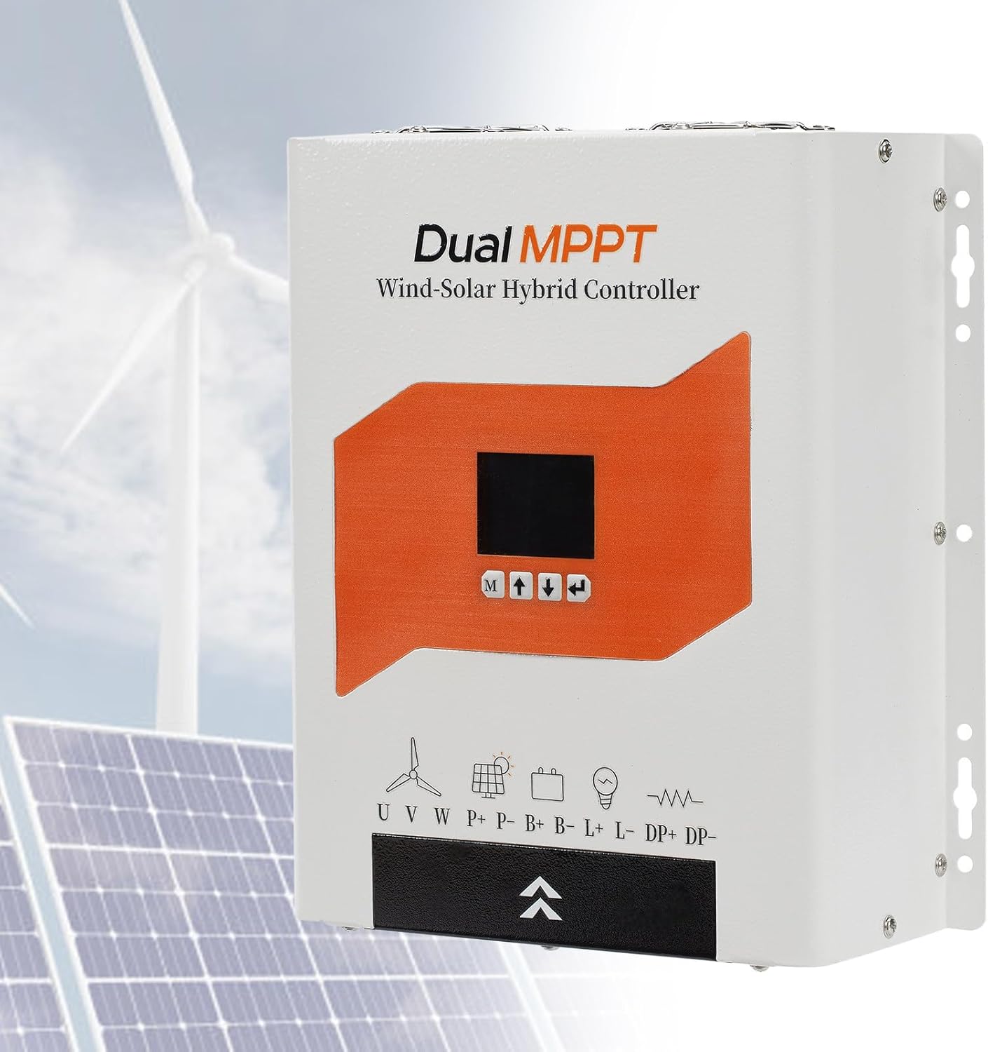 Dual Mppt Wind Solar Hybrid Charge Controller, for Home, RV and Boats, 5000W 12V/24V/48V Charge Regulator, with External Dump Load & Color LCD Display 48V