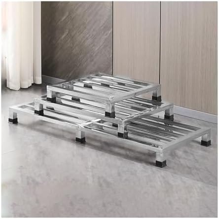 Heightened Air Conditioner Base, Stainless Steel Moisture-Proof Floor Pallets, One-Piece Furniture Appliances Base Stand for Warehouse Supermarket(60x110x15cm)