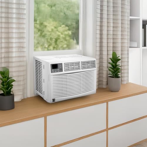 Kenmore KM12K-R 12,000 BTU Window Air Conditioner for Large Rooms up to 550 Sq. Ft. – Quiet Cooling, Remote Control, Digital Display, 3 Fan Speeds, Easy Install, Washable Filter, Energy Efficient