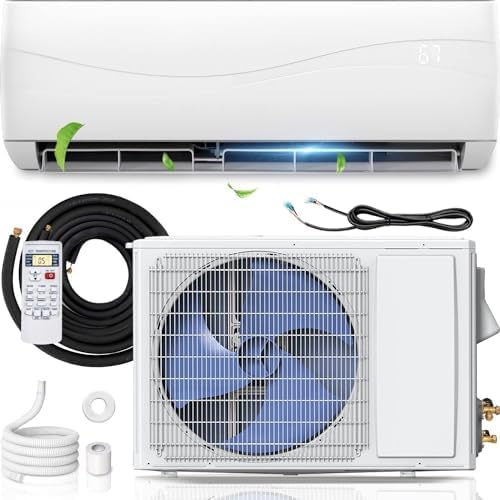 GLACER 9000BTU Mini AC Split-System, 17 SEER2 Ductless Air Conditioner w/Pre-Charged Condenser, White (9000BTU, 220V, 17 SEER2)