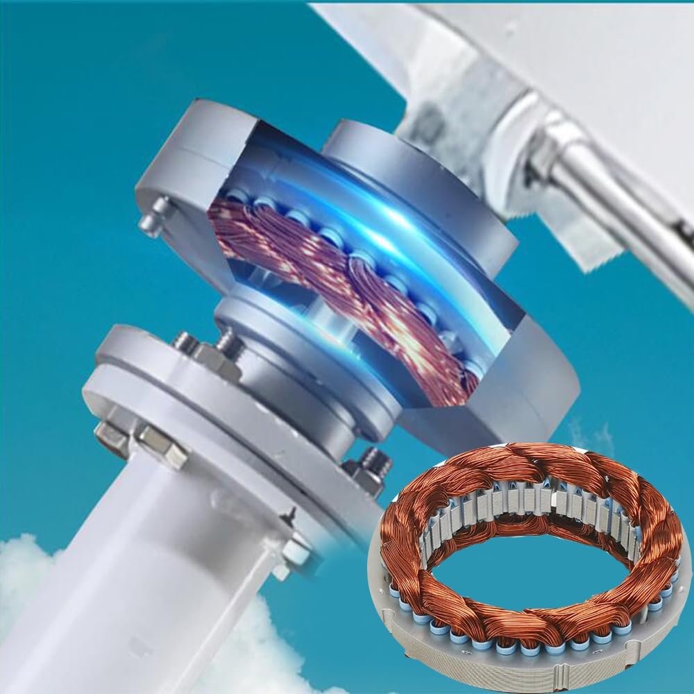 16000W No Noise 12V-220V Vertical Wind Turbine, 2 Blades Household Magnetic Levitation Wind Turbine Kit, W/Controller for Home, Garden Lighting