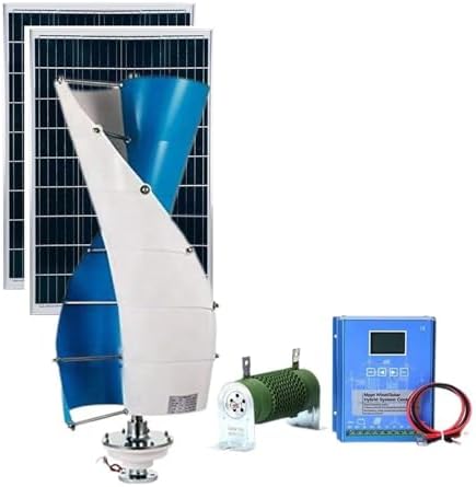 3000W Vertical Axis Wind Turbine Generator Kit - 48V with 200W Solar Panels & Hybrid Controller for Home Use - Efficient Three-Phase Renewable Energy Solution