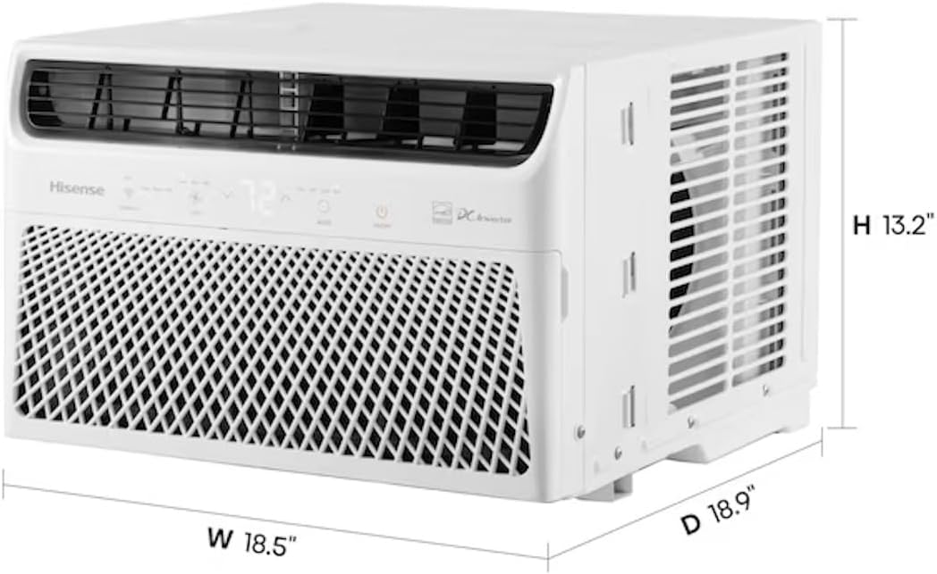 Hisense Window Air Conditioner with Inverter technology & ConnectLife App 350 SQ. FT 8000 BTU WI-FI, Remote control, 3 different modes (Cooling, Fan, Dehumidifier), Noise 52 dB - AW0822TW1W (Renewed)