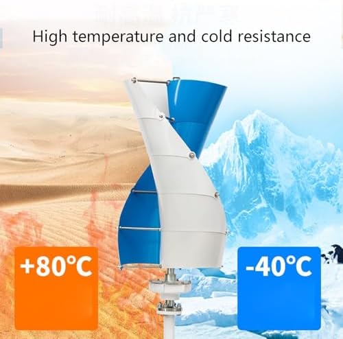 3KW Vertical Axis Wind Turbine Generator Kit - 12V/24V/48V/96V/120V Free Energy System with Intelligent Controller & 2x100W Solar Panels for Home Use - Maglev Technology