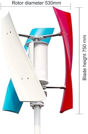 100W Vertical Wind Generator Kit for Home & Camping - Quiet 3-Blade Turbine with MPPT Charge Controller for 12V/24V/48V Power Solutions