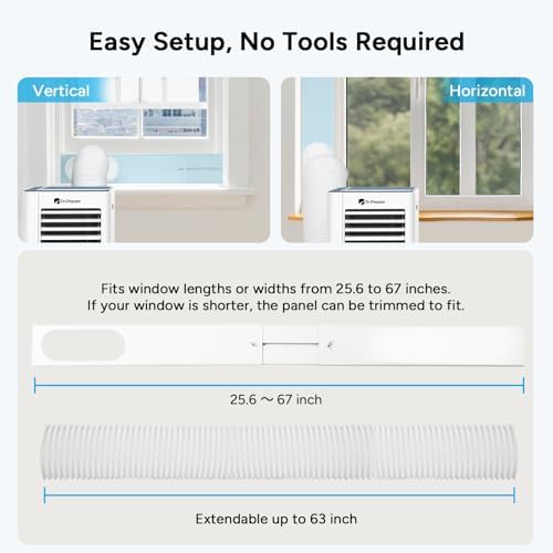 DR.PREPARE 8,000 BTU Portable Air Conditioner, 4-in-1 Portable AC with Remote Control, Fast Cooling, 24H Timers, Window kit, Cools Up to 350 sq. ft for Rooms, Bedroom