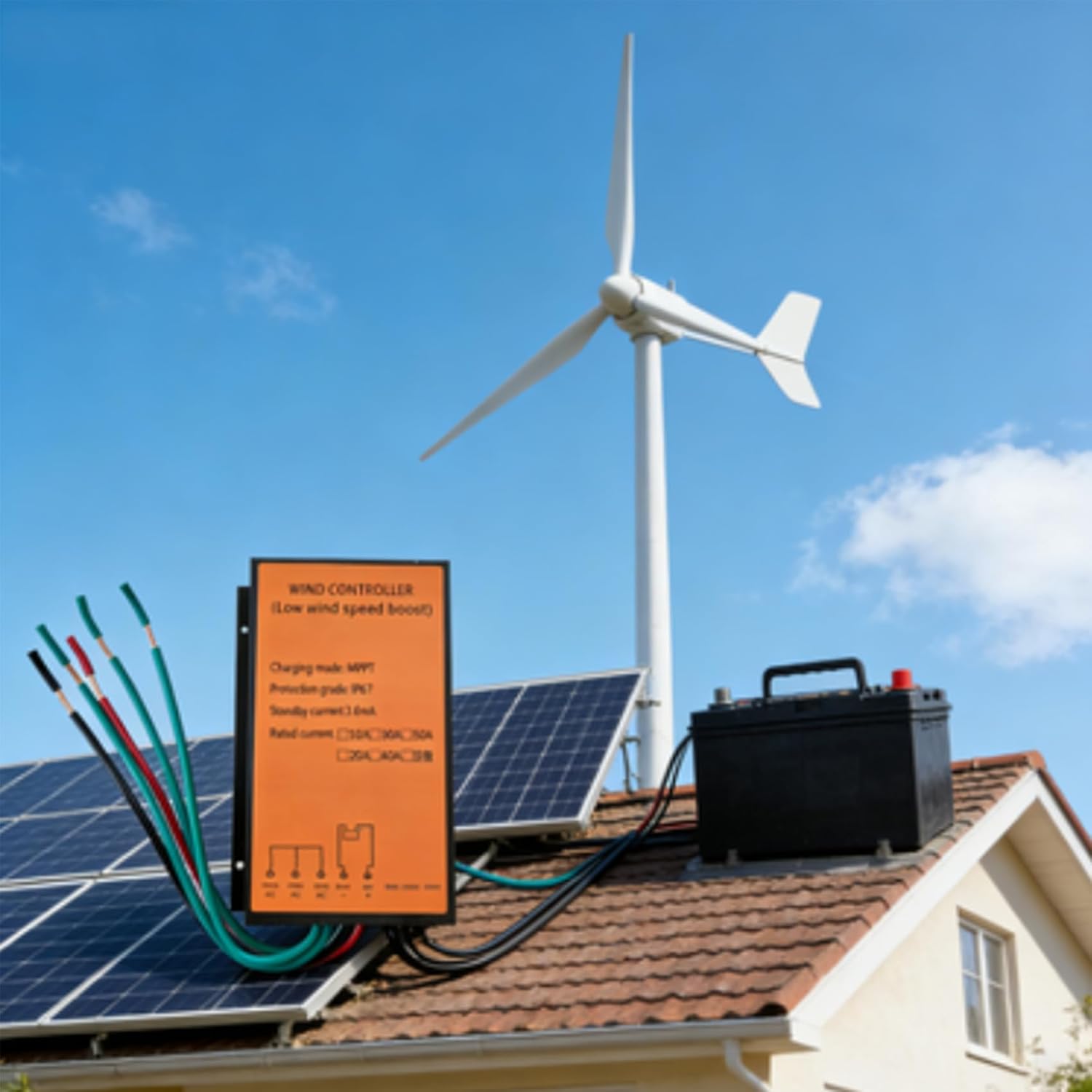 12V 24V AUTO 48V Wind Charge Controller Wind Turbine Generator DC MPPT Charge Controller, for Solar Street Lamp Courtyard Lamp(14000W)