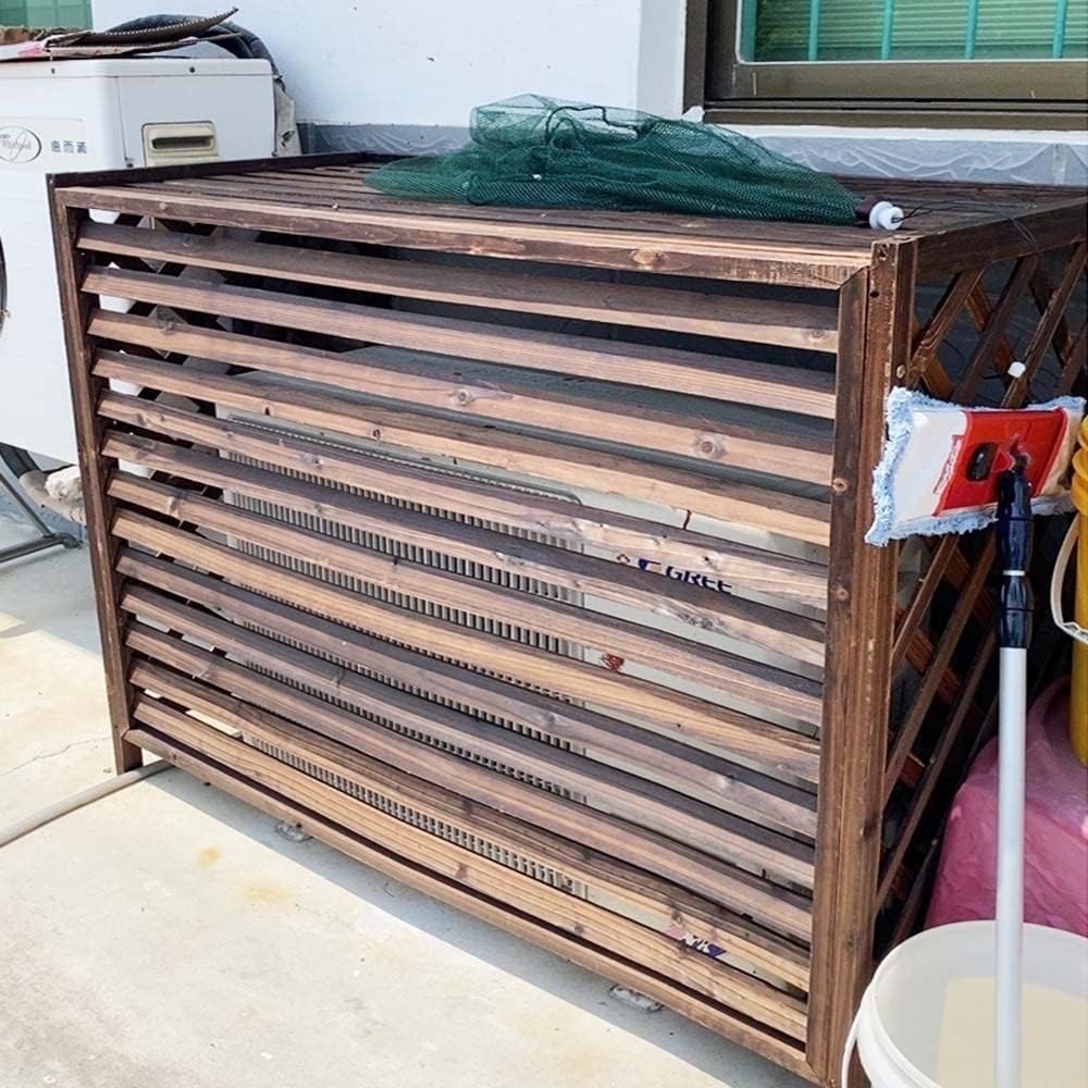 Cover for Outdoor 85x35x70cm Wooden Air Conditioner Fence Screen, Air Conditioning Covers Flower Rack, Wooden Anti-Corrosion Privacy Screen Plant Display Rack Air Conditioner Cover Plant Storage