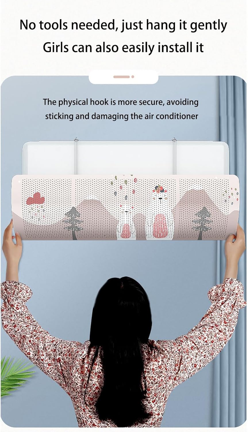 Air Conditioner r Wall-Mounted Air Conditioner Wind Shield Adjustable Wind r for Living Room, Study Room, Bedroom (006 90x30cm)