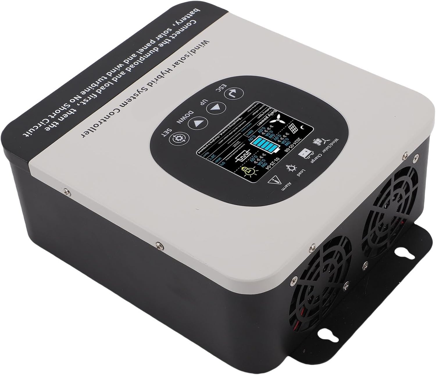 YWBL-WH Wind Solar Hybrid Charge Controller, 1200W Wind and 800W Solar Panel Charging Regulator with LCD Display and MPPT, for Home Boat Street Lamp