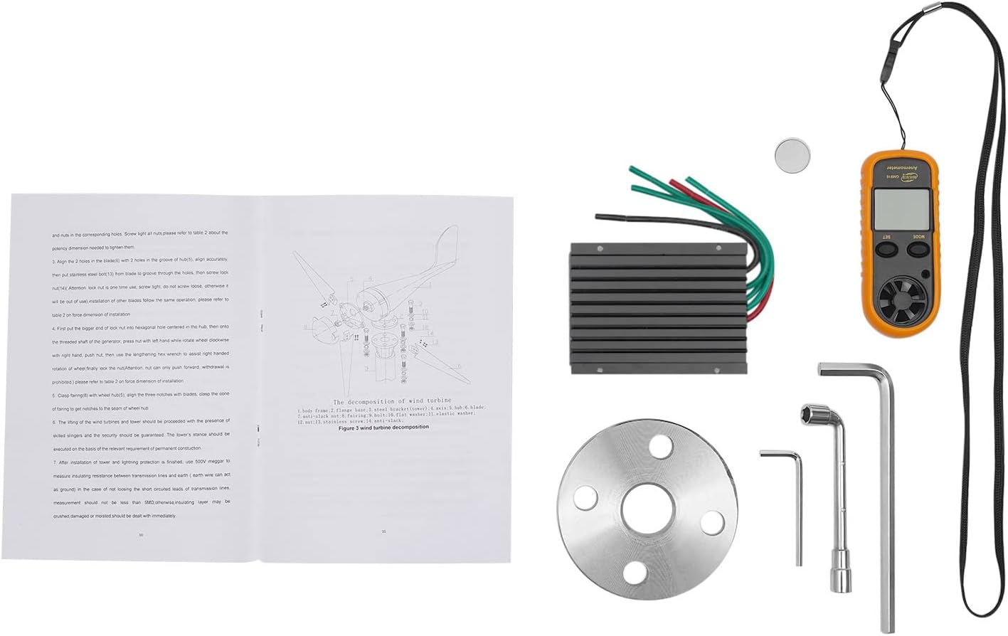 600W 12V Wind Turbine Generator Kit with Blade Wind Generator Kit with Charge Controller Wind Power Generator for Hybrid Solar Wind System