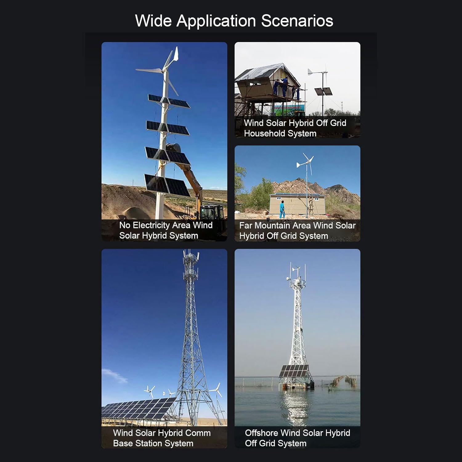 Hilitand Wind Solar Hybrid MPPT Controller, 600W Wind and 400W Solar Panel Charge Controller with Boost Unload Function for Home Wind Solar Hybrid System