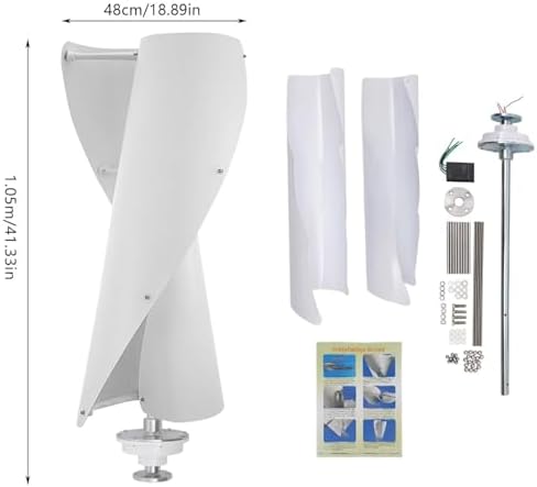 400W Vertical Axis Wind Turbine Generator with MPPT Controller - 2 Blades, 12V/24V for Boats, Cabins, Homes & Industrial Use - Efficient Renewable Energy Solution