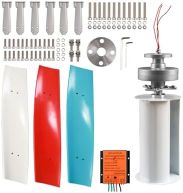 100W Vertical Wind Generator Kit for Home & Camping - Quiet 3-Blade Turbine with MPPT Charge Controller for 12V/24V/48V Power Solutions