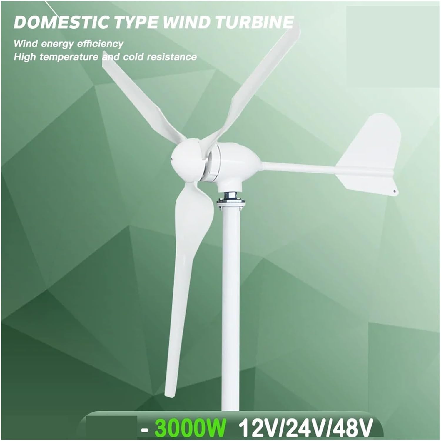 Wind Turbine Generator Kit 3000W Low Noise Horizontal Turbine 12V/24V/48V Wind Power Generator for Hybrid Solar Wind System Industrial Energy(Off Grid System,48V)