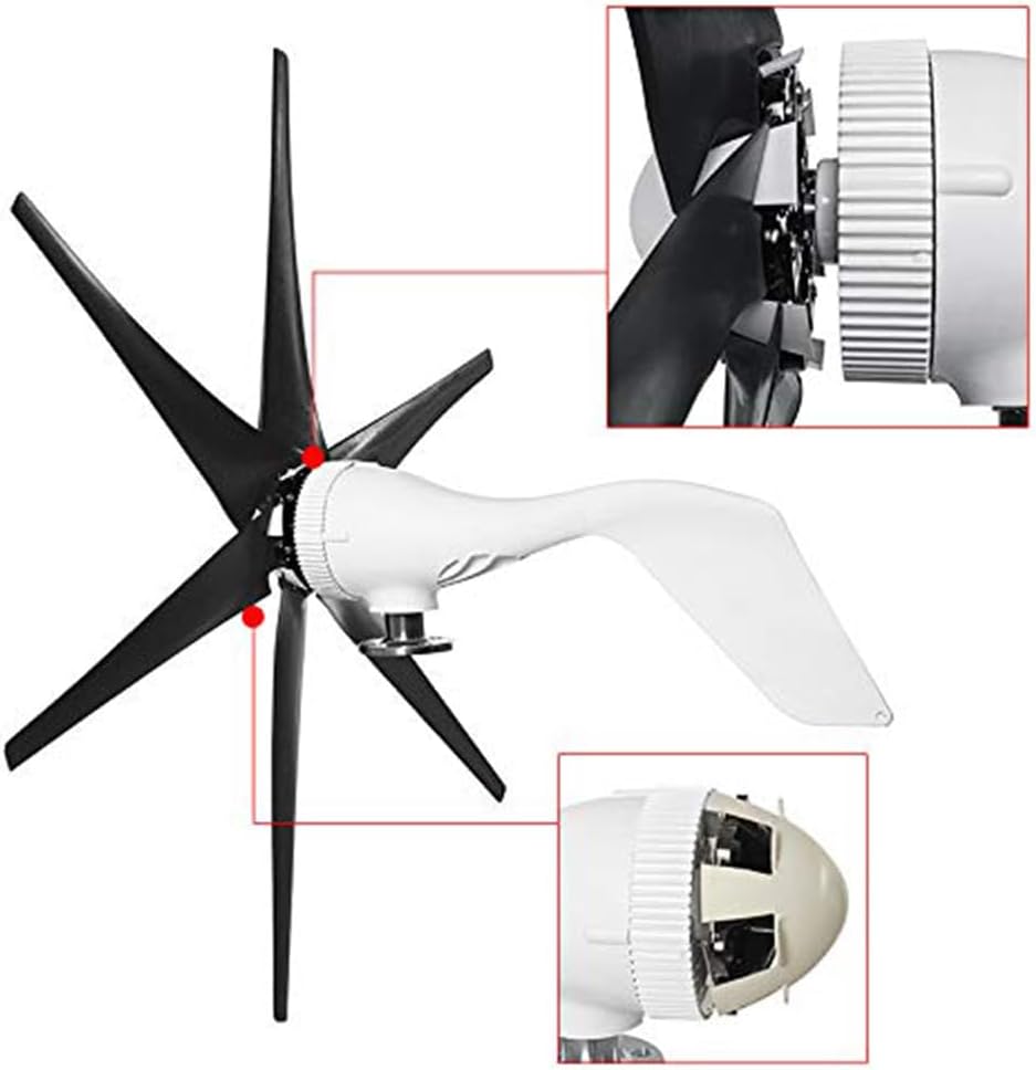 14000W 12V/24V/48V Wind Turbines Generator Kit, 6-Blade Vertical Wind Power Turbine,with Wind Controller, for Home Farm Rvs Boats