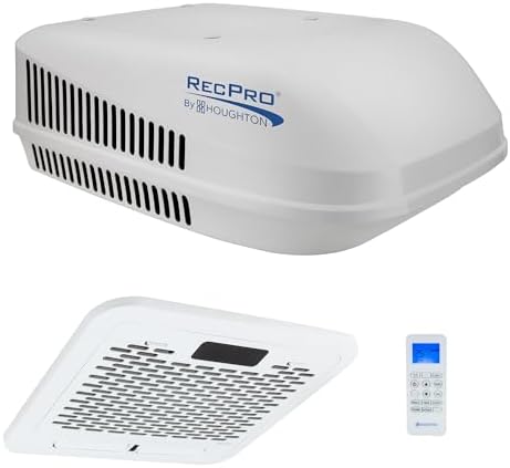 RecPro RV Air Conditioner 15K Ducted or Non-Ducted | Quiet AC | 110-120V | Heat Pump and Cooling | Easy Install | All-in-One Unit | For Camper, Fifth Wheel, Food Trucks (Ducted, White)