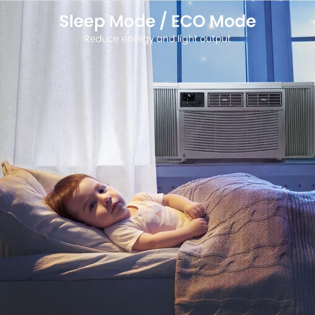 8000 BTU Window Air Conditioner， Cools Up to 350 Sq. Ft, 3 Cooling & Fan Speeds, Energy Efficient, Perfect for Bedroom, Living Room, Home Office