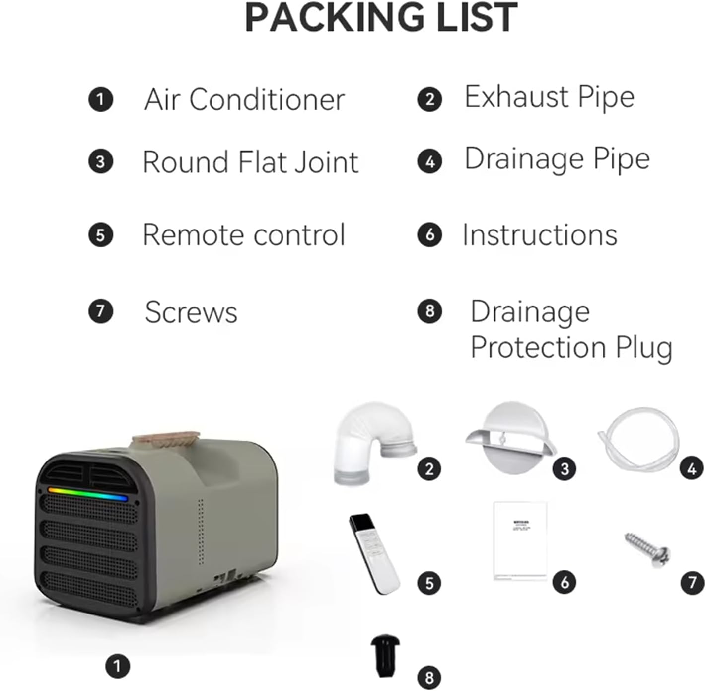 Tent Air Conditioner, 5200BTU Portable Air Conditioner for Camping, Fast Cooling Units with Ambience Light, 4 Adaptable Modes, for Truck Outdoor/RVs/Fishing or Pet