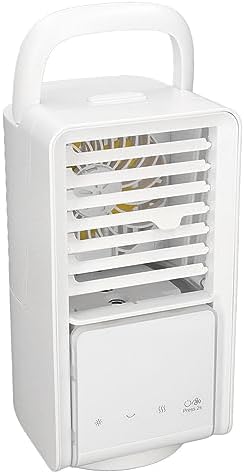 USB Rechargeable Fan Portable Air Cooler Mini Air Conditioner with Left and Right Swivel Head for Fast Cooling Two speed Nano Mist Humidifier for Home and Outdoor Use