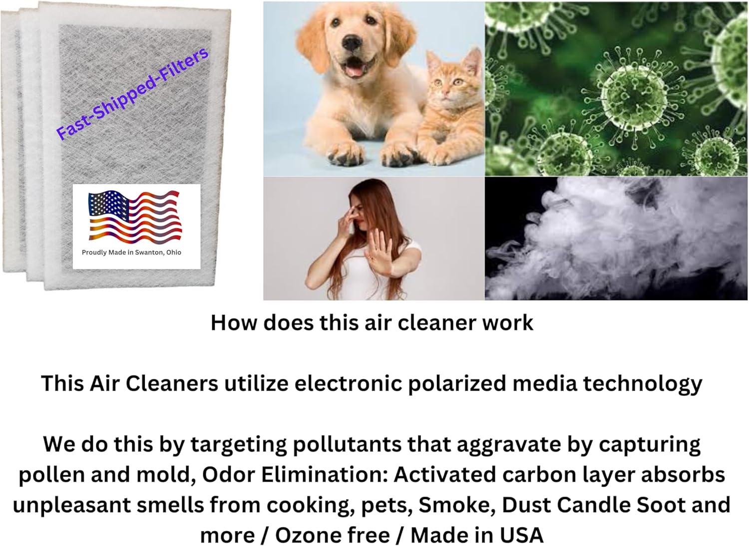 Fast-Shipped-Filters 3 Pack 14x30 Replacement Filter Pads Designed to Fit MicroPower Guard One Hour Polarized Air Cleaner Refill White