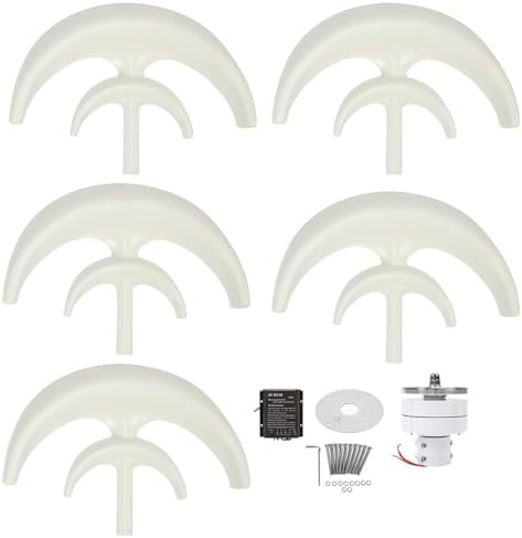 High Efficiency Vertical Axis Wind Turbine Kit - Compact 12V/24V Home Wind Generator for Renewable Energy Solutions, Eco-Friendly Power, Black