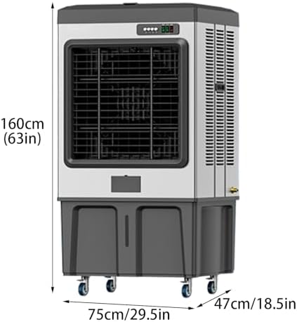 Personal Swamp Cooler, Quite Portable AC with 180L Tank and 3 Speeds, Evaporative Air Conditioner for Room Office Outdoor(75 * 47 * 160cm)