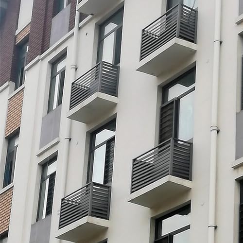 Aluminium Alloy Air Conditioner Rack Louvered Grille Detachable Air Conditioner Cover Outdoor Host Fence Shelves Shelter Decoration Rust-Free Rust (Color : Black, Size : 43.3x31.5x23.6in)