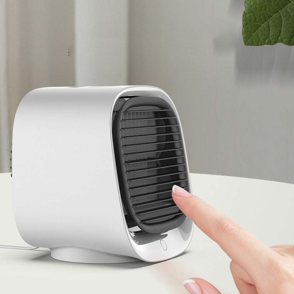 Air Cooler Fan USB Mini Portable Air Conditioner Easy Air Cooler Fan Desktop Personal Space Air Cooling Fan for Room Office (Green)