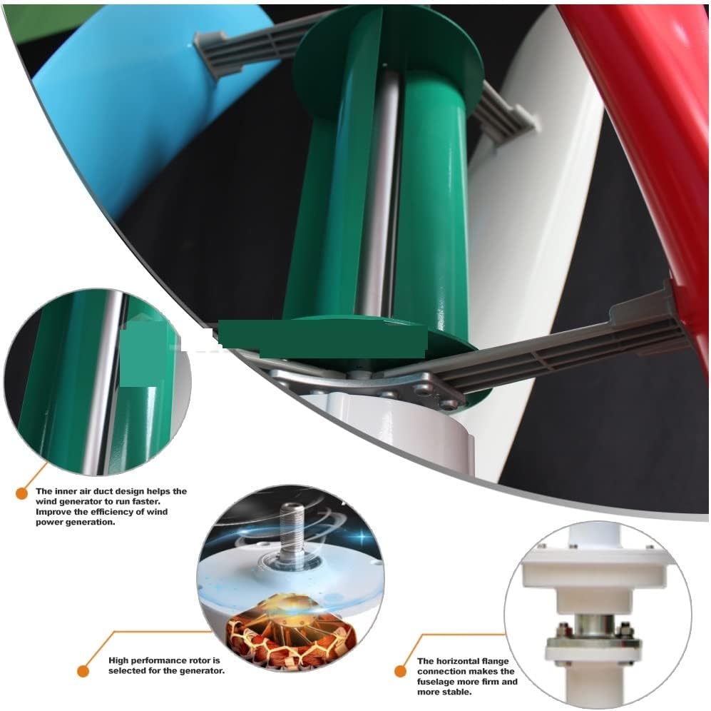 Wind Turbine, 1500W Wind Generator Inner Air Duct Alternative Energy Wind Turbine Power Permanent Maglev 12v 24v with MPPT Controller(MPPT Controller,Multicolor_12V)