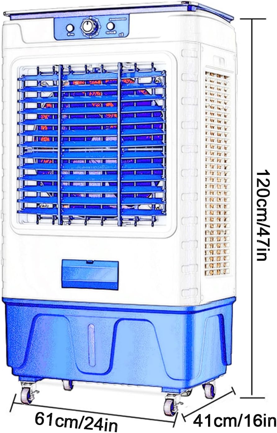 Evaporative Air Cooler, 4-in-1 Swamp Cooler Air Conditioner, 3 Speeds Indoor Use, Portable Windowless AC for Bedroom Home Office