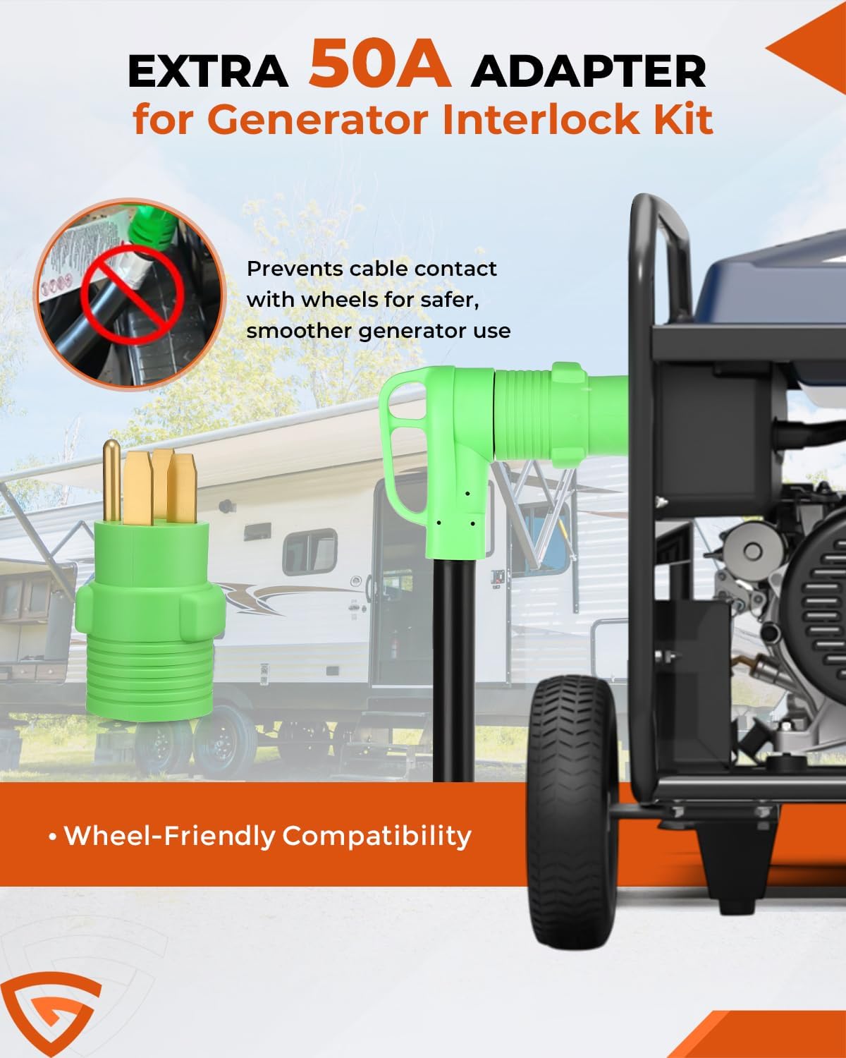 50Amp Generator Cord & Power Inlet Box Kit – 50 Ft Heavy-Duty Twist Lock Extension Cord, NEMA 14-50P to SS2-50R, UL Listed, Waterproof Perfect for Home, RV, Outdoor, and Backup Generator Connection