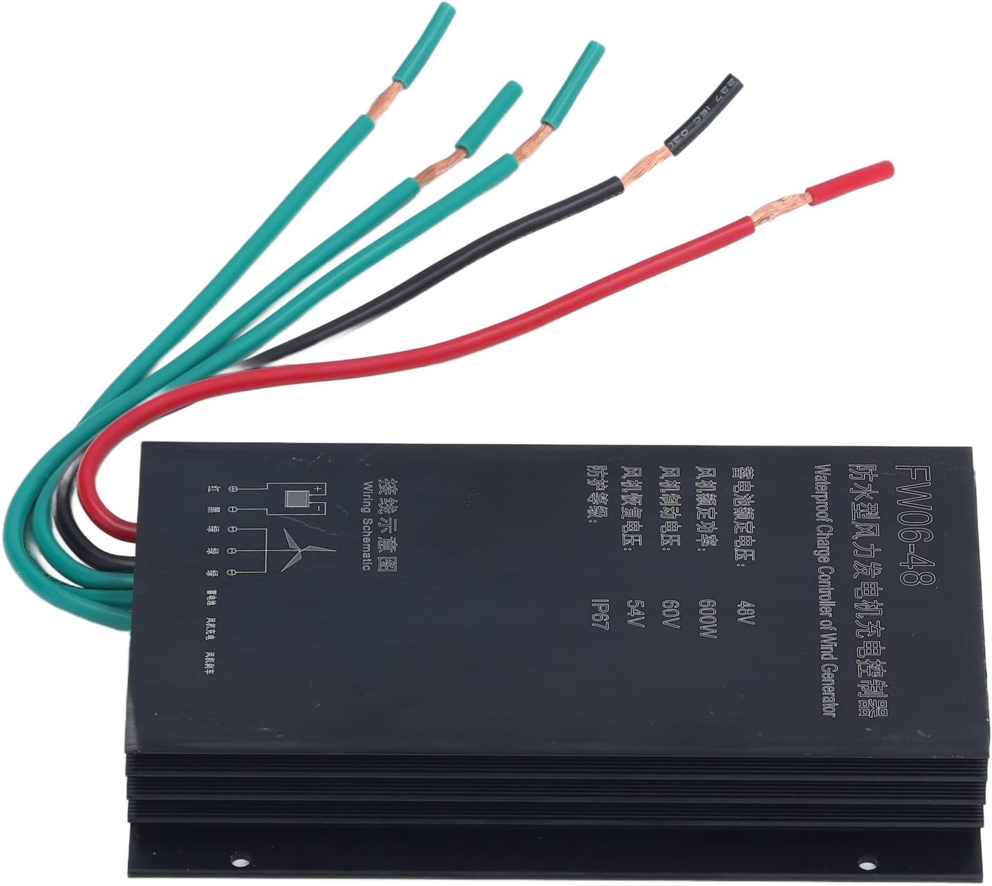 48V 600W Wind Charge Controller, IP67 , Aluminum Alloy - Automatic Battery Charging, Efficient Heat Dissipation, for Wind Turbine Generator Systems