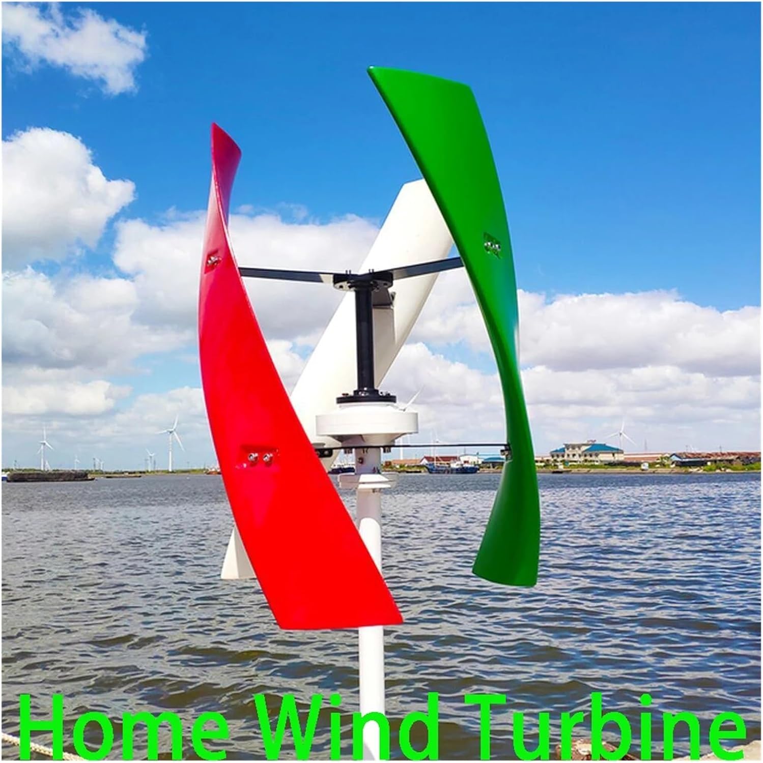 Wind Turbines, 10KW Vertical Wind Turbine nerator for Home 10000W 12V 24V 48V Low Noise Free Energry Windmill(Red,12V_10KW)