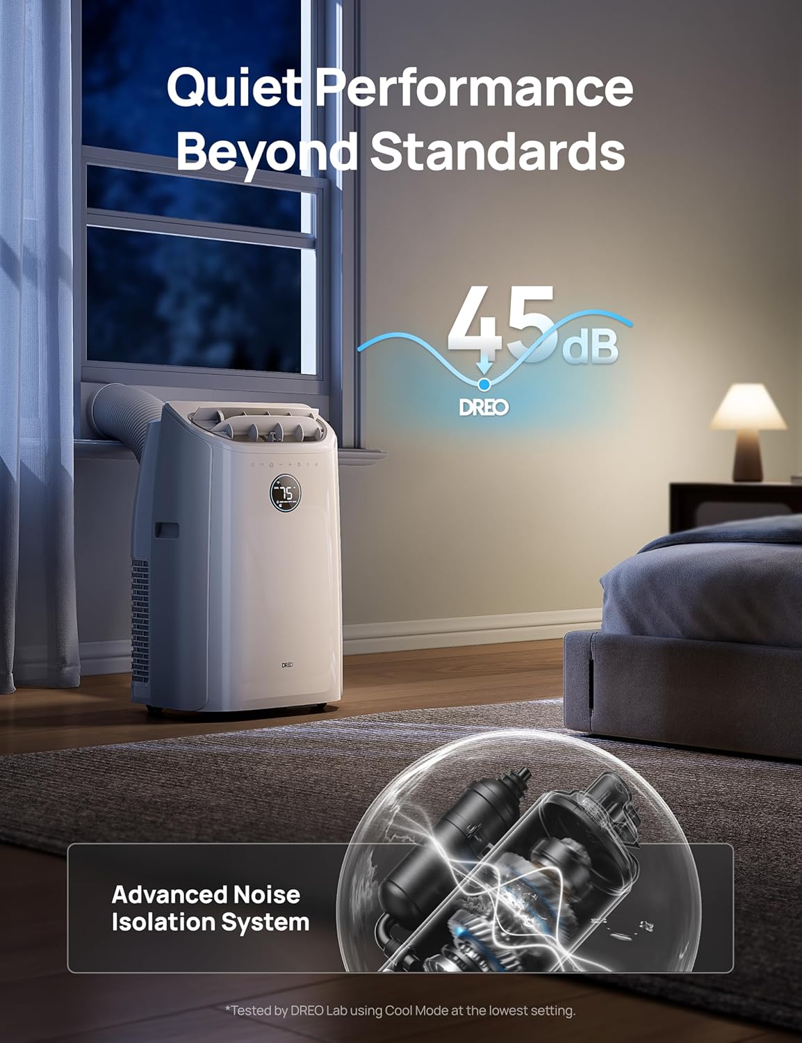 Dreo Portable Air Conditioners, 14000 BTU ASHRAE (10,000 BTU DOE) Smart AC Unit for Room with Drainage-free Cooling, APP/Voice/Remote, Fan & Dehumidifier, Quiet Standing AC for Bedroom, AC516S New