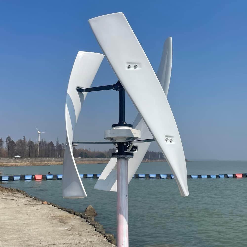 800W No Noise Vertical Axis Wind Turbine Generator 12V 24V 48V Magnetic Levitation Wind Turbine with MPPT Controller for Home Street Lighting (24V, White)