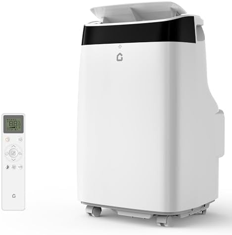 10,000 BTU Portable Air Conditioner with Remote, Cools 500 Sq.Ft In 10 Mins,3-In-1 Cooling/Dehumidifier/Fan,Ultra-Quiet 48dB, Easy Roll-Wheel Install,24/7 Timer and Smart Control, Black Touching Top