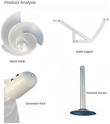 10W Micro Spiral Wind Power Generator - DIY Model, 3-Color (White/Red/Green) Permanent Magnet Breeze Starter with LED Light for Renewable Energy Projects