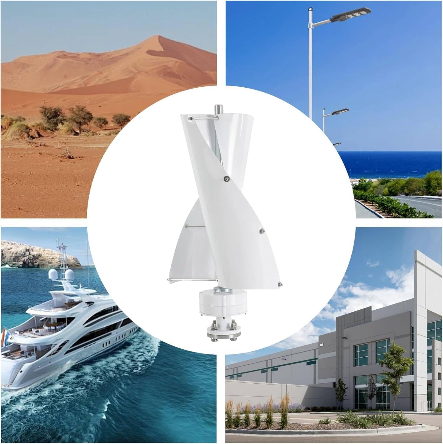 Portable Vertical Wind Turbine Generator Kit, 12V/24V 400W Helix Design, Magnetic Levitation Axis Windmill for Home Power, Renewable Energy Solution