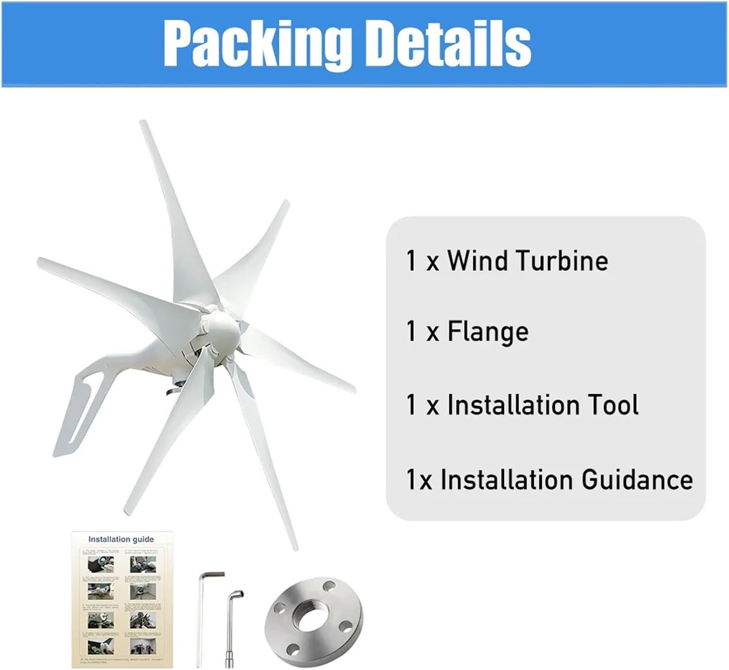 2000W Wind Turbine Windmill Wind Generator for Home Engine-Generator Water Turbine Household Power Supply System Industrial Energy(with Hybrid Charger,48V)