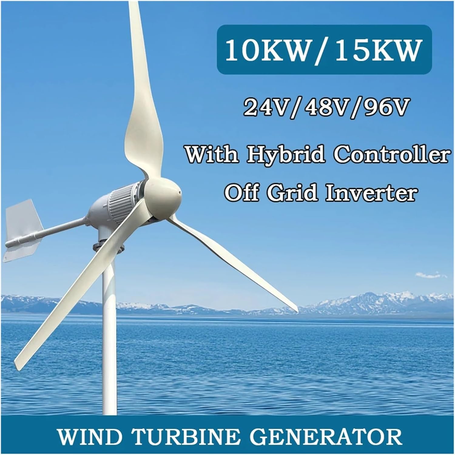 10000W Wind Turbine Power Generator 12V 24V 48V 96V Output System for Home Complete Kit Industrial Energy(Hybrid Control,48V_15KW)