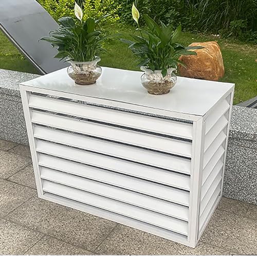 Aluminum Air Conditioner And Heat Pump Cover, Air Conditioner Fence Screen, Mini Split Air Conditioner Cover For Outside Units, Plant Display Rack Storage Shelf, Suitable For Indoor And Outd