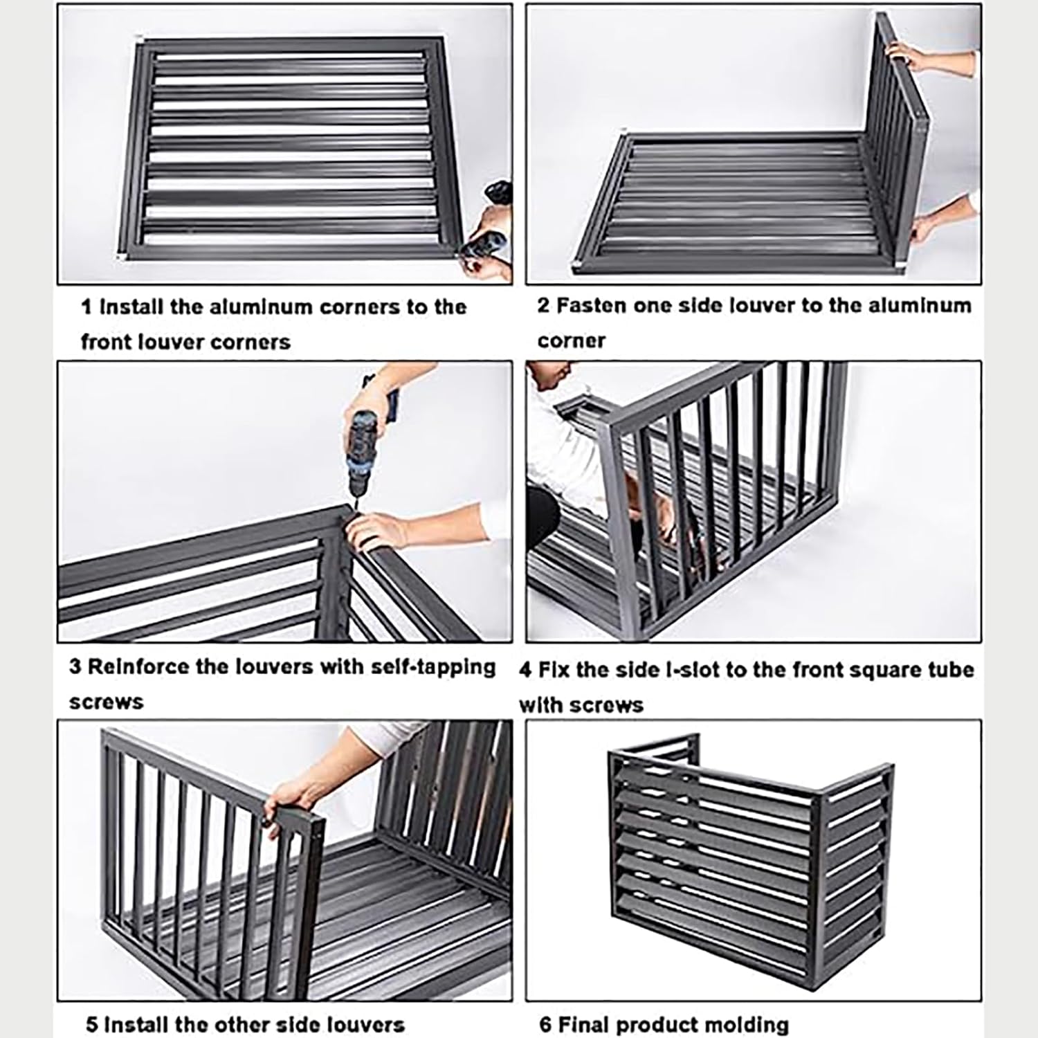 Cover for Outdoor Air Conditioner Covers for Outside Units, All Weather Privacy Fence Screen Anti-Theft Sturdy Aluminum Heavy Duty Ac Cover, Condenser Protective Prevents Foliage Wee