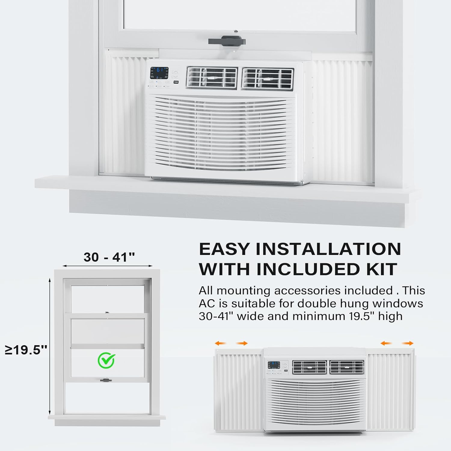 ROVSUN 23200 BTU Window Air Conditioner with Heat, Window AC Unit & Heater Combo with APP & Voice Smart Control, Timer Function & Easy Installation Kit, Work with Alexa/Google Assistant, 208/230V