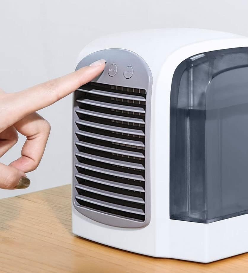 Portable Air Conditioner, 3 Speed Adjustable Evaporative Air Cooler Fan, Mini Personal Air Cooler, for Home, Office, Bedroom (Color : Pink) (Gray)