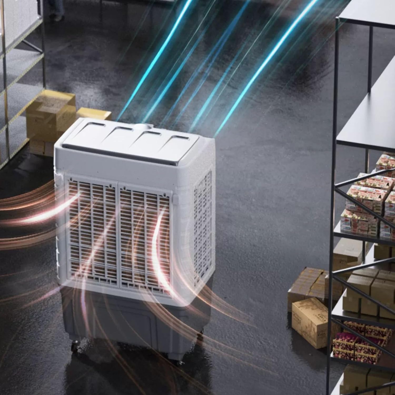 Portable Air Conditioners, Air Cooling Fan, 3 Wind Speeds, 35l/9 gallon Water Tank, 120° Wide-angle Air Supply, Rapid Cooling, for Office, Terrace