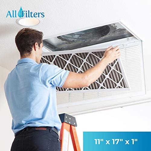 SpiroPure 11X17X1 MERV 8 Pleated Air Filters - Made in USA (6 Pack)